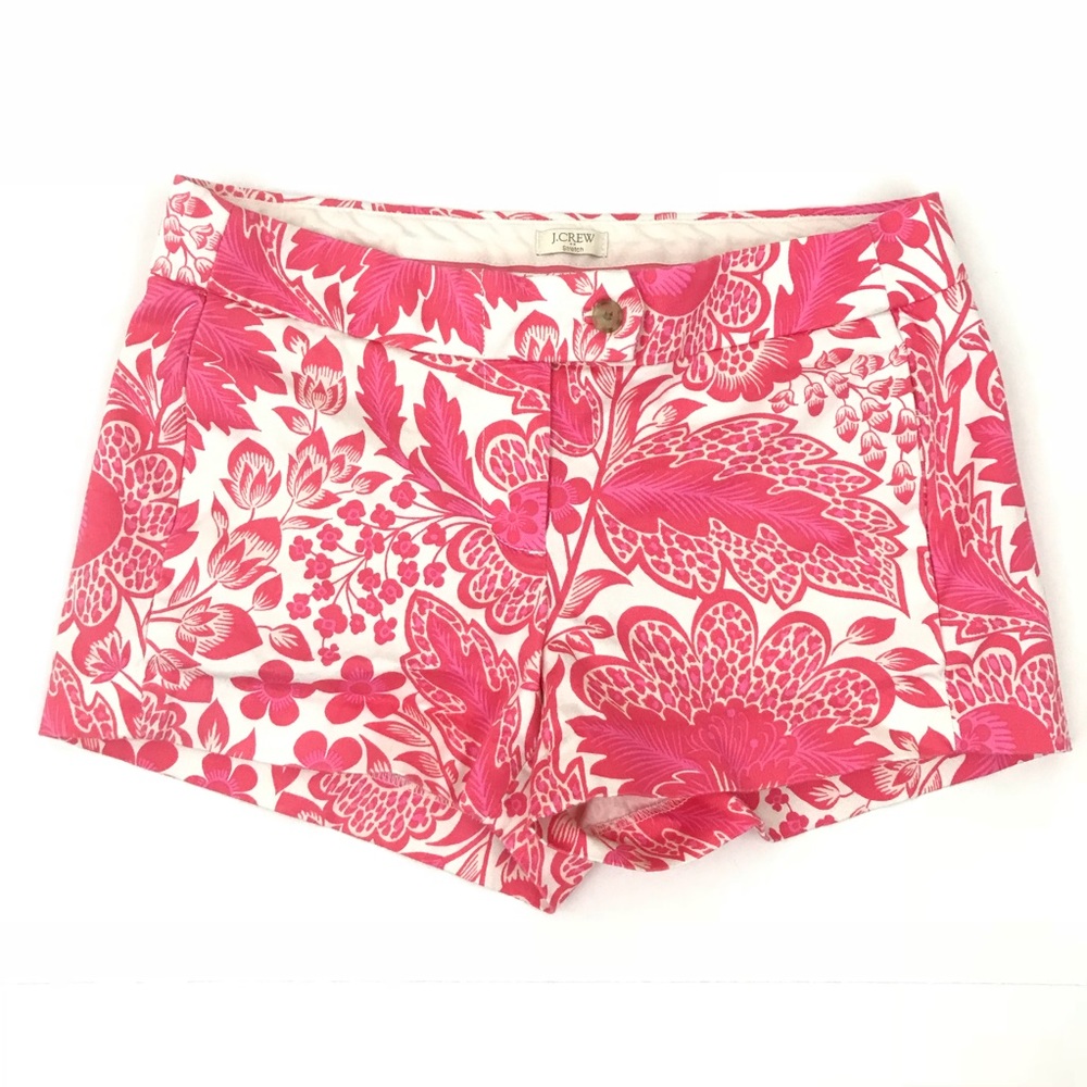 J. Crew Floral 3” Printed Chino Shorts Pink Size 2